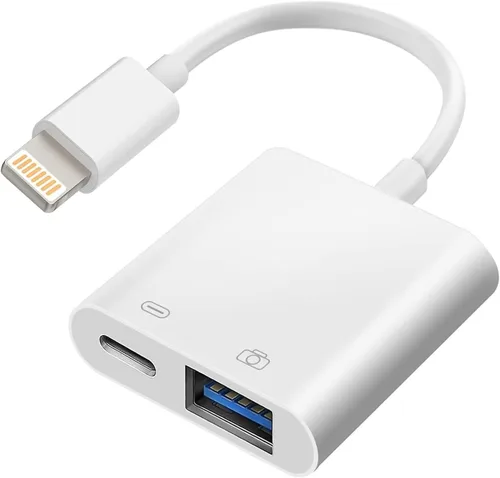 Miniatura 6 de Apple Lightning a adaptador de cámara USB, cable USB 3.0 OTG para iPhone/iPad para conectar lector de tarjetas, unidad flash USB, disco U, teclado