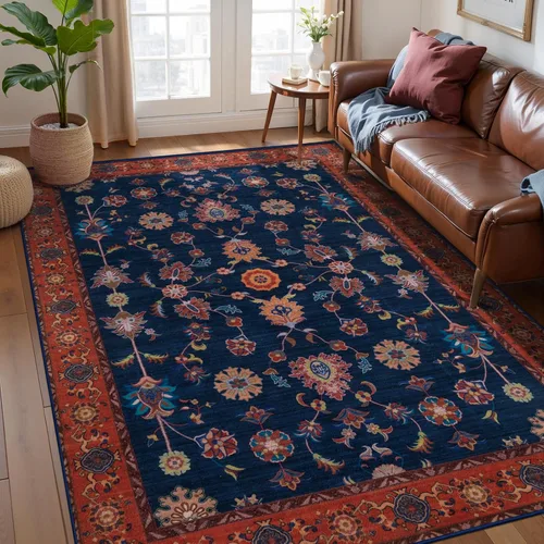 Miniatura 135 de Tangsoo Alfombra lavable para pasillo, antideslizante, 2 x 6 pies, estilo bohemio, floral, vintage, para entrada, suelo suave, para cocina, baño
