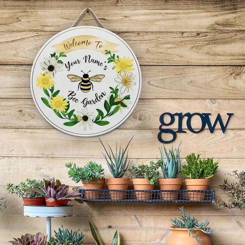 Miniatura 4 de Placa de pared personalizada de madera de abeja de miel, regalos para apicultores, letrero de granja de res, letrero de abeja, decoración de abeja