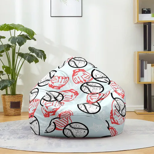 Miniatura 15 de Lukery Puf de almacenamiento de animales de peluche 3D para niños y adultos, puf rellenable (sin relleno) para sala de estar, sofá perezoso lavable