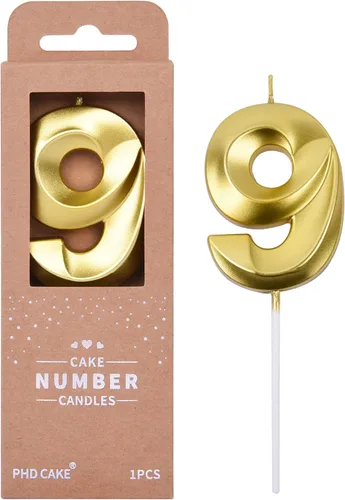 Miniatura 20 de PHD CAKE Velas de cumpleaños de 2 números de 7 cm de oro con diamantes, velas de número dorado, velas de número para pastel, celebración de fiesta