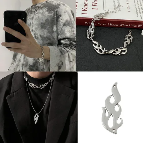 Miniatura 5 de Honbay 24 piezas de aleación de llama, conectores de fuego, colgantes para aretes, pulseras, collares, joyería, aleación, No es una piedra preciosa