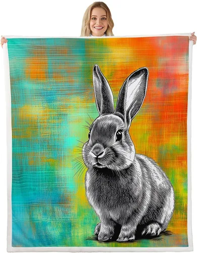 Miniatura 6 de Erosebridal Manta de vellón con diseño de caballo para niñas, niños y parejas, 40 x 50 pulgadas, diseño de animales salvajes, acuarela, 3D