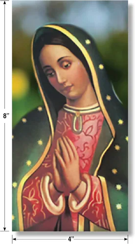 Miniatura 2 de Prismatix Letrero de madera Virgen de Guadalupe Reina de México (4 "x 8") Cuadro de Virgen de Guadalupe. Hermosa impresión digital sobre madera