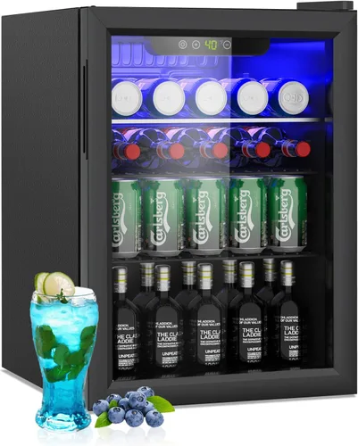Miniatura 9 de Mini Refrigerador de 24 Latas - Refrigerador de Bebidas de 0.9 Pies Cúbicos con Puerta Reversible para Refrescos, Vino, Cerveza, Control