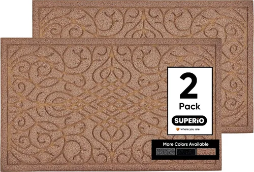 Miniatura 5 de Superio Tapete de bienvenida antideslizante para entrada, interior y exterior, resistente, impermeable, fácil de limpiar, tapetes de bajo perfil