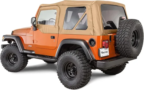 Miniatura 9 de TACTIK Solo Tejido de Reemplazo de Techo Blando - Se Ajusta a Jeep Wrangler TJ 1997-2006 - Techo Blando de Tejido a Medida con Ventana Lateral