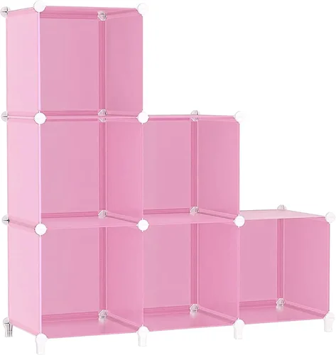 AWTATOS Organizador de almacenamiento en cubos, organizador de armario portátil y almacenamiento para niños, apilable, 6 cubos de almacenamiento,