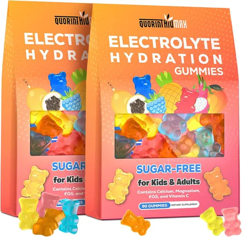 Gomitas de electrolitos sin azúcar | Gomitas de hidratación energética con electrolitos para correr y deportes - Gomitas energéticas con calcio y