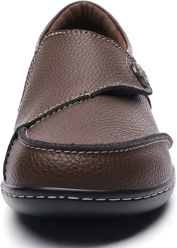 Miniatura 7 de Geoeleph - Mocasines de cuero para mujer, cómodos, planos, para caminar, con cordones, informales