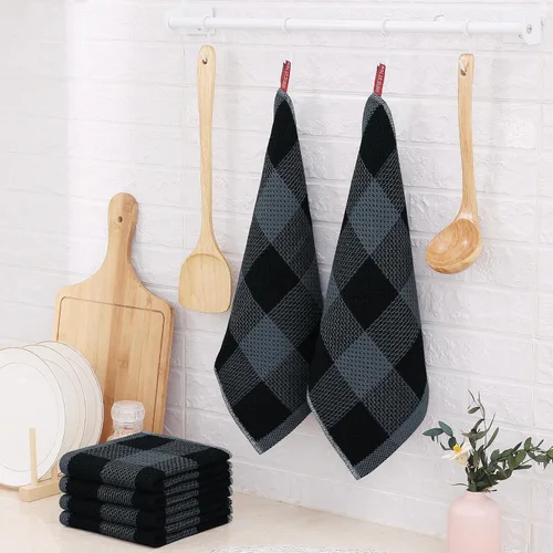 Miniatura 7 de Homaxy Trapos de cocina a cuadros de 100% algodón, 12 x 12 pulgadas, paños de cocina súper suaves y absorbentes, de secado rápido, paquete de 6