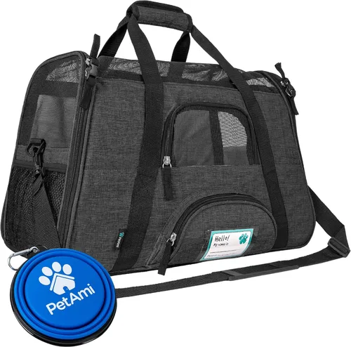 Miniatura 30 de PetAmi Transportador de mascotas aprobado por aerolíneas para gatos, transportador de perros de lados suaves para perros pequeños, suministros
