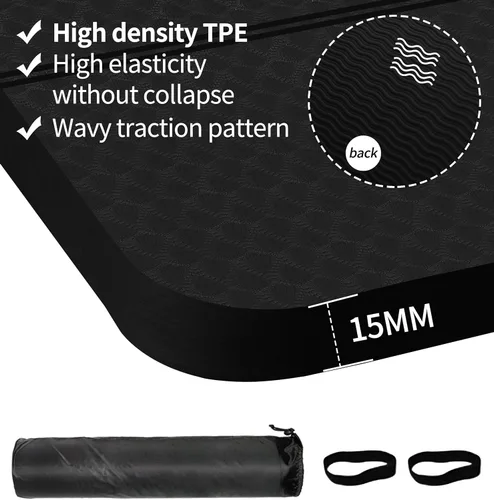 Miniatura 2 de nuveti Tapete Grande para Ejercicios - Tapete de Yoga de 15mm/20mm/30mm de Grosor Tapete de Ejercicios para Fitness, Yoga, Pilates, Estiramientos