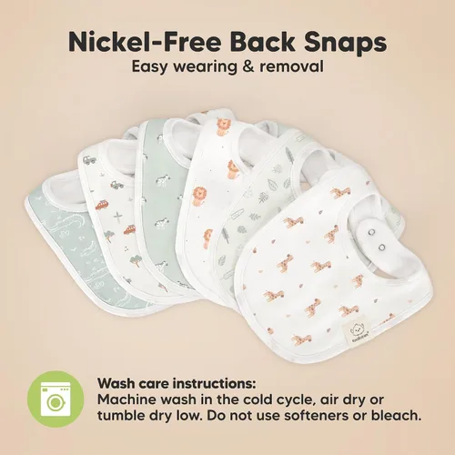Miniatura 9 de Paquete de 8 baberos orgánicos para niños y niñas, baberos de algodón suave para babear y dentición para bebés niñas y niños, extra absorbentes
