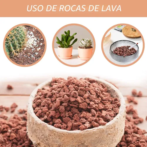 Miniatura 5 de Rocas de lava roja para plantas, 100% roca volcánica pura, sin tintes ni productos químicos, el mejor aderezo para plantas suculentas de cactus