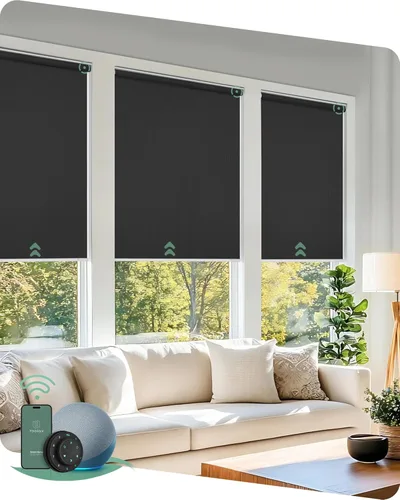 Miniatura 8 de Yoolax - cortinas enrollables motorizadas sin cenefa Vinilo opaco gris claro