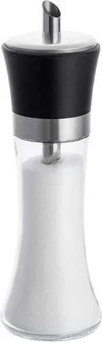 Miniatura 2 de Restaurantware Vetri - Dispensador de azúcar de 6.3 onzas, 1 dispensador de azúcar con boquilla para vertido, tapa negra, acabado transparente