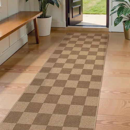 Miniatura 51 de Lahome Alfombra de yute a cuadros fácil 2'x3', alfombra pequeña para entrada, antideslizante, alfombra para la puerta delantera de la cocina
