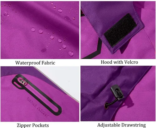 Miniatura 4 de Rdruko Chaqueta de esquí impermeable 3 en 1 para mujer, abrigo de invierno con aislamiento polar