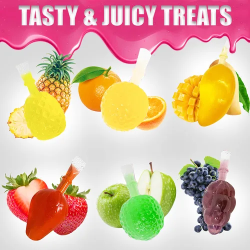 Miniatura 2 de Fusion Select - Gelatina de frutas para hacer el reto en Tik Tok - Dulces en forma de frutas con sabores surtidos de fresa, naranja, manzana, piña