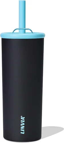 Miniatura 12 de Vaso de caramelo, botella de agua aislada de acero inoxidable de 25 onzas, tapa 2 en 1 con popote flexible, sin BPA, apto para vasos, apto