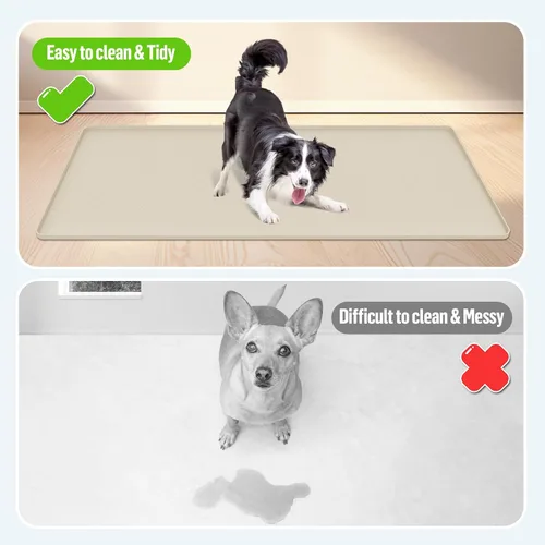 Miniatura 3 de Soporte para orina para perros, 51 x 25.6 pulgadas, de silicona, a prueba de fugas, borde alto, antiderrames, para cachorros, gatos, conejos
