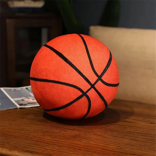 Miniatura 2 de Almohada de baloncesto de felpa suave, redonda, deportiva, almohada decorativa para baloncesto, sala de estar, dormitorio, decoración para niños