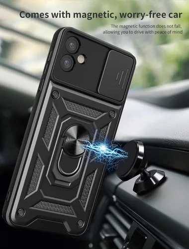Miniatura 4 de Funda para teléfono Galaxy A06 4G: con protector de pantalla de 2 piezas, cubierta deslizante para cámara y soporte multiángulo para Samsung Galaxy