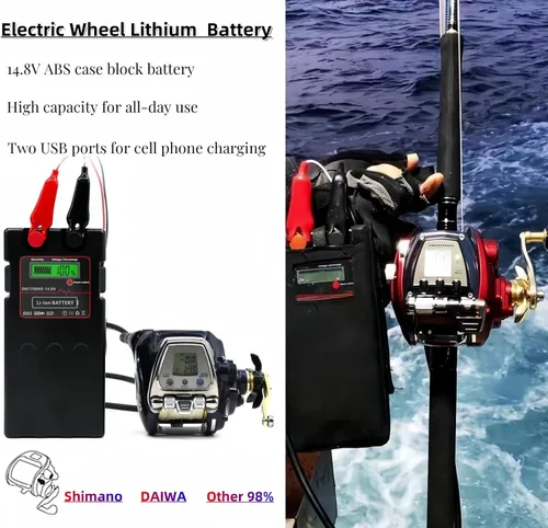 Miniatura 5 de Batería de litio de 14000mAh 14.8V, adecuada para barcos de pesca oceánica y carretes eléctricos, para carretes eléctricos Daiwa Shimano (14000 mAh)