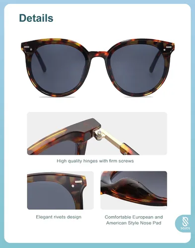 Miniatura 4 de SOJOS Lentes de sol retro clásicos marco de plástico grandes BLOSSOM SJ2067