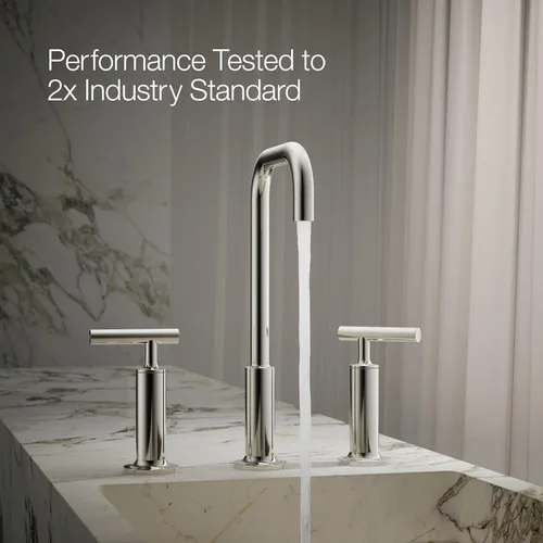 Miniatura 12 de Kohler K-14410-4-BGD Purist - Grifo para lavabo de baño con manijas de palanca baja y boquilla baja, 14408-4-SN Níquel pulido vibrante