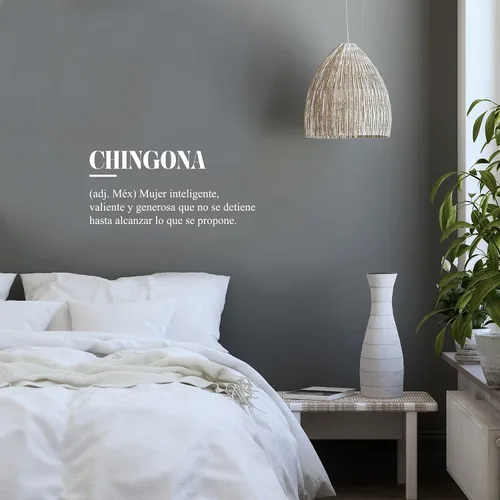 Calcomanía de vinilo para pared, Chingona, 11 x 25 pulgadas, linda inspiradora y sarcástica divertida frase mexicana para oficina, negocios, tienda,