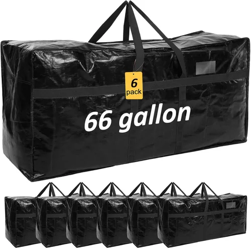 Miniatura 44 de 4 Piezas Bolsas de Mudanza Grandes con Cremallera y Asas Bolsas de Lona Tipo Duffle Plegables de Almacenamiento Extra Resistentes Extra Grandes