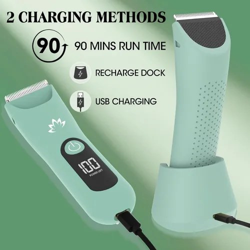 Miniatura 4 de Zesuti Afeitadora Eléctrica para Mujeres con Recorte de Bikini, Maquinillas de Afeitar Eléctricas para Mujeres, Afeitadora Inalámbrica para el Verde