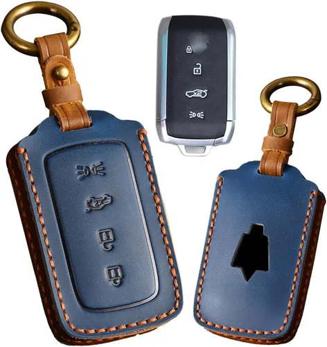 ontto Funda de cuero genuino para llave Maserati Grecale 2023, soporte inteligente para llave de automóvil, resistente a los arañazos, color azul