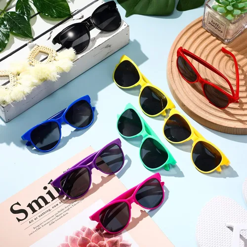 Miniatura 3 de Kathfly Gafas de sol neón para niños, 9 colores, novedosas gafas de sol estilo 80, regalos de fiesta de verano para niños y niñas