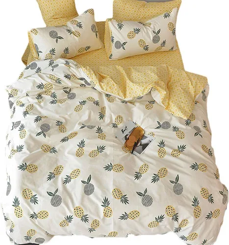 Miniatura 19 de Feelyou juego de funda de edredón y fundas de almohada de microfibra de poliéster suave para niños y niñas, diseño de mariposas, piñas, ciervos