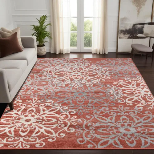 Miniatura 23 de SUPERIOR – Alfombra de área contemporánea de la colección Leigh - Alfombra moderna de 5/16 de pulgada (8 mm) de pelo con diseño de medallón floral