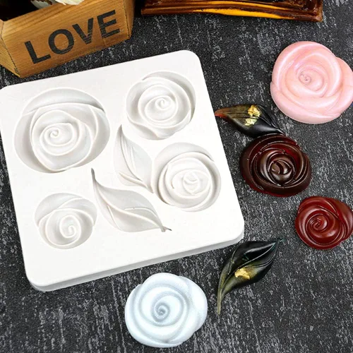 Miniatura 18 de Molde de silicona para hojas, moldes de fondant de flores de rosa, herramientas de decoración de pasteles, Sugarcraft, resina, caramelo, arcilla