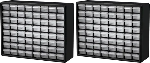 Miniatura 30 de Repisa para almacenamiento de piezas, de plástico, con 26 cajones Akro-Mils 10126REDBLK20, de 20 pulgadas x 10-1/4 pulgadas x 6-3/8 pulgadas, rojo
