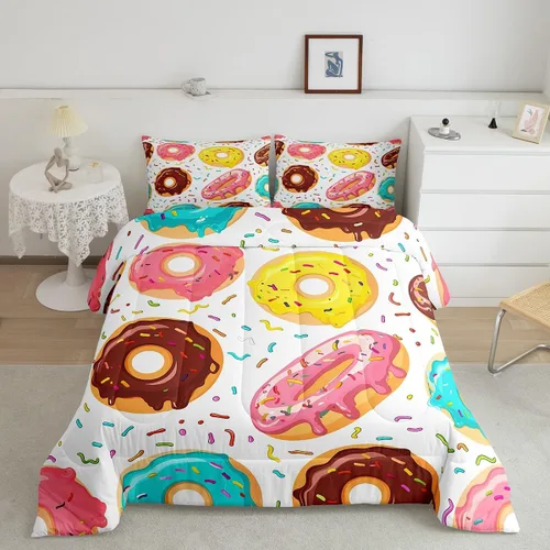 Miniatura 30 de Feelyou Juego de Edredón de Mariposas Coloridas Twin Patrón Impreso de Acuarela Arcoíris Ropa de Cama Acolchada para Dormitorio de Niñas Tie Dye