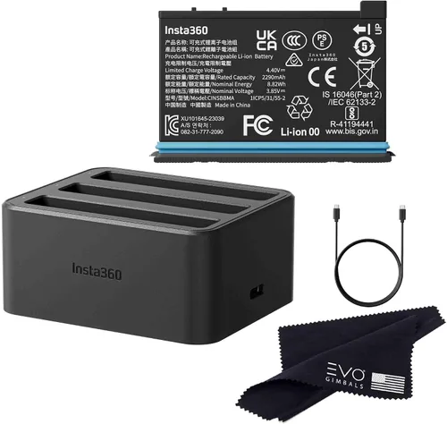 Insta360 Batería X4 (2290 mAh) y paquete de concentrador de carga rápida/solo compatible con cámara X4 (1 batería + 1 cargador)