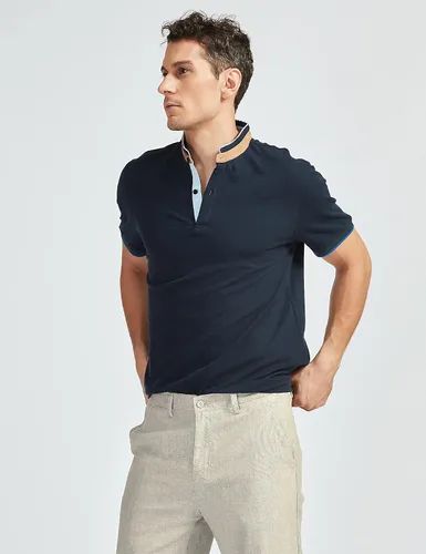 Miniatura 3 de GAVIN BLEU Polo de manga corta con cuello en V para hombre