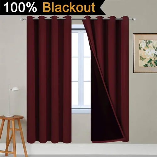 Miniatura 2 de Yakamok - Cortinas 100% opacas, 2 capas gruesas, tratamiento de ventana, cortinas forradas con aislamiento térmico
