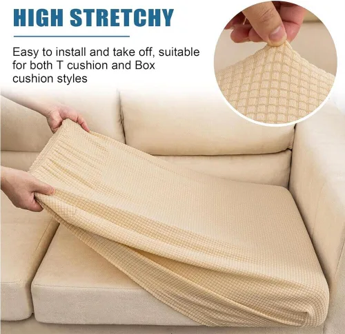 Miniatura 5 de Funda de cojín elástica de elastano para 1 plaza, funda de cojín impermeable para sofá, funda de cojín de repuesto suave y flexible, funda elástica