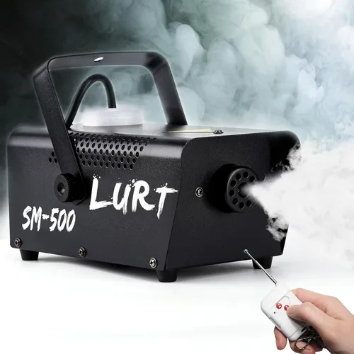 Miniatura 8 de Máquina de niebla LURT con control automático de humo, luz LED de 500 W, mini, control remoto inalámbrico, modo portátil para fiestas al aire libre