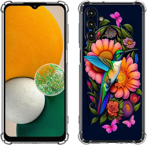 Miniatura 42 de Samsung Galaxy A14 5G - Funda para teléfono celular, diseño de flores de mariposa azul, a prueba de golpes, TPU con bordes elevados, compatible