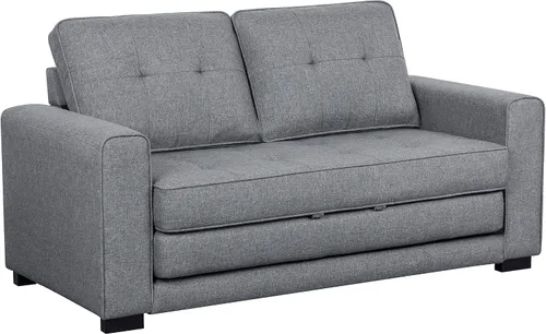 Miniatura 7 de Container Furniture Direct Sofá cama de lino de mediados de siglo para sala de estar, con brazos cuadrados, 58 pulgadas, color marfil