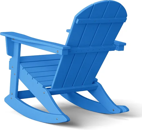 Miniatura 57 de WestinTrends Silla mecedora Malibu de poliéster para exterior/patio Adirondack, Negra