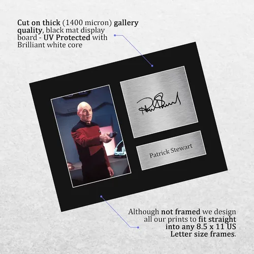 Miniatura 3 de HWC Trading Patrick Stewart Star Trek Picard Gifts USL - Imagen de autógrafo firmada para fanáticos de programas de televisión, tamaño carta de EE.